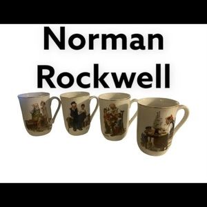 1982 VIntage Norman Rockwell Museum coffee mugs set Comes w/ Box And Rare Mailer